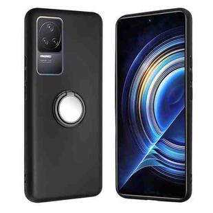 For Xiaomi 12T Matte Ring Holder TPU Phone Case(Black)