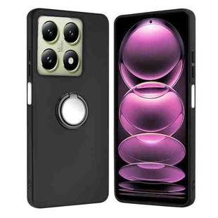 For Xiaomi 14T Matte Ring Holder TPU Phone Case(Black)