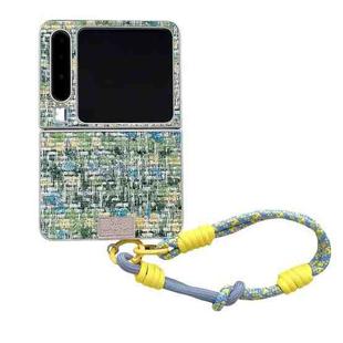 For Huawei Pura X Illusory Color Weaving Texture Phone Case with Color Strap(Green)