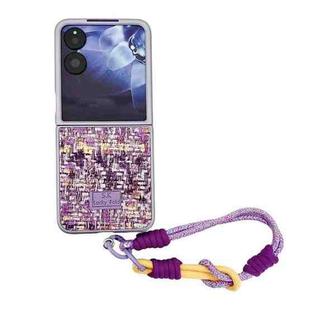 For Xiaomi Mix Flip Illusory Color Weaving Texture Phone Case with Color Strap(Purple)