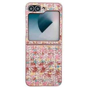 For Samsung Galaxy Z Flip5 Illusory Color Weaving Texture Phone Case(Pink)