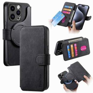 For iPhone 15 Pro Max CaseNeo MagSafe RFID Anti-theft Retro Leather Phone Case(Black)