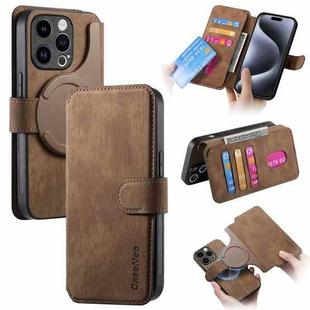 For iPhone 15 Pro Max CaseNeo MagSafe RFID Anti-theft Retro Leather Phone Case(Brown)
