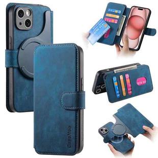 For iPhone 15 CaseNeo MagSafe RFID Anti-theft Retro Leather Phone Case(Blue)