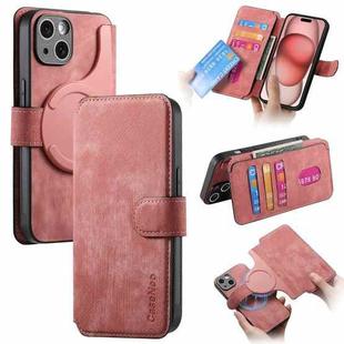 For iPhone 15 CaseNeo MagSafe RFID Anti-theft Retro Leather Phone Case(Pink)