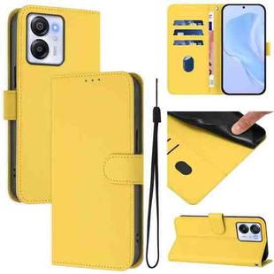 For Blackview Oscal Modern 8 / Color 8 Skin Feel Solid Color Leather Phone Case with Lanyard(Lemon Yellow)