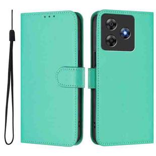 For Blackview Wave 8C Skin Feel Solid Color Leather Phone Case with Lanyard(Green)