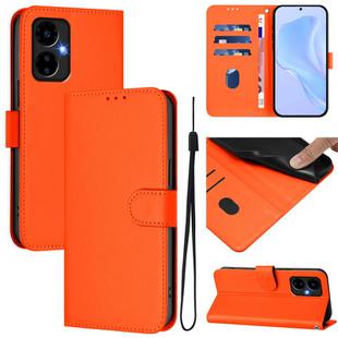 For Boost MobIle Celero 5G 2024 / 3 5G Skin Feel Solid Color Leather Phone Case with Lanyard(Orange)