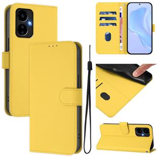 For Boost MobIle Celero 5G 2024 / 3 5G Skin Feel Solid Color Leather Phone Case with Lanyard(Lemon Yellow)
