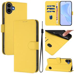 For Nothing CMF Phone 1 Skin Feel Solid Color Leather Phone Case with Lanyard(Lemon Yellow)
