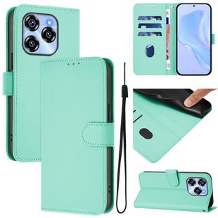 For Oukitel C50 Skin Feel Solid Color Leather Phone Case with Lanyard(Mint Green)