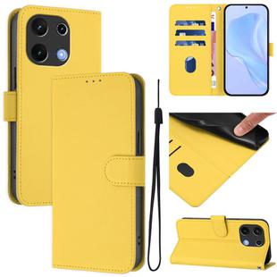 For Umidigi Note 100 Skin Feel Solid Color Leather Phone Case with Lanyard(Lemon Yellow)