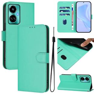 For Tecno Camon 19 / 19 Pro 5G Skin Feel Solid Color Leather Phone Case with Lanyard(Green)
