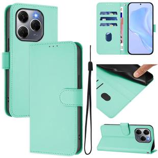 For Tecno Spark 20 Pro 5G Skin Feel Solid Color Leather Phone Case with Lanyard(Mint Green)