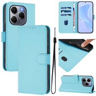 For Tecno Spark 20 Pro 5G Skin Feel Solid Color Leather Phone Case with Lanyard(Sky Blue)