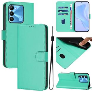 For Tecno Spark Go 2022 / 8C Skin Feel Solid Color Leather Phone Case with Lanyard(Green)