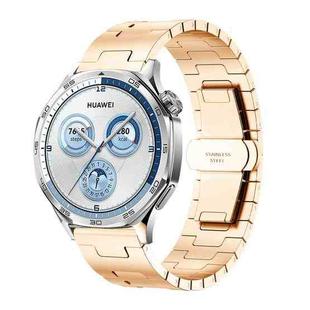 22mm H-shaped Butterfly Buckle Stainless Steel Watch Band(Rose Gold)