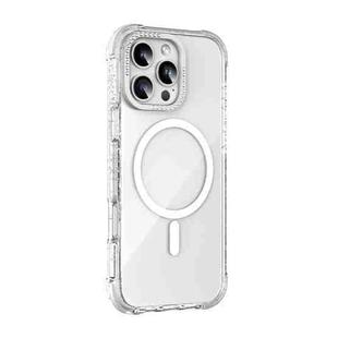 For iPhone 16 Pro Mutural Blink Series Glitter Edge MagSafe Magnetic Phone Case(White)