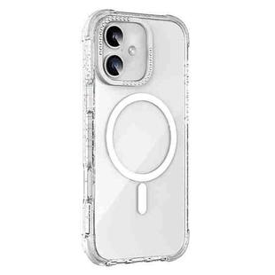 For iPhone 16 Mutural Blink Series Glitter Edge MagSafe Magnetic Phone Case(White)