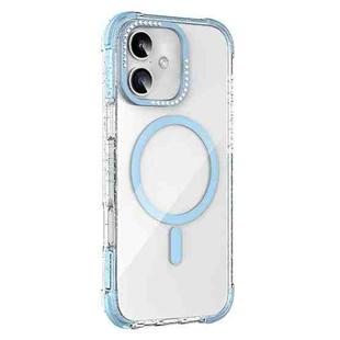 For iPhone 16 Mutural Blink Series Glitter Edge MagSafe Magnetic Phone Case(Blue)