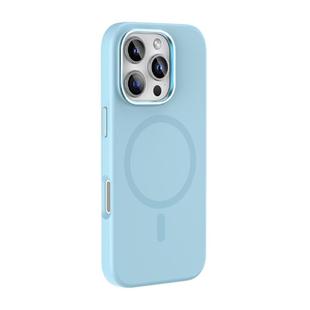 For iPhone 16 Pro Max Mutural Karen Series Liquid Silicone MagSafe Magnetic Phone Case(Sky Blue)