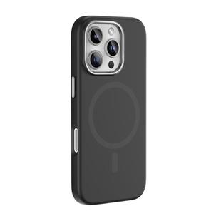 For iPhone 16 Pro Max Mutural Karen Series Liquid Silicone MagSafe Magnetic Phone Case(Black)