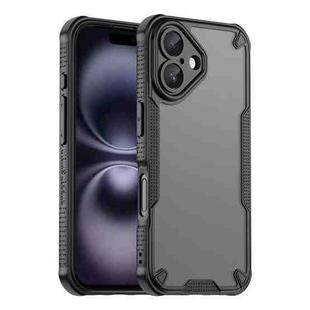 For iPhone 16 Plus Armor Glaze PC Hybrid TPU Phone Case(Black)