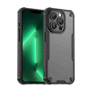 For iPhone 13 Pro Max Armor Glaze PC Hybrid TPU Phone Case(Black)