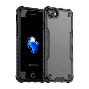 For iPhone SE 2020 Armor Glaze PC Hybrid TPU Phone Case(Black)