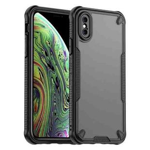 For iPhone XS Armor Glaze PC Hybrid TPU Phone Case(Black)