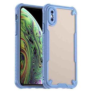 For iPhone XS Armor Glaze PC Hybrid TPU Phone Case(Blue)