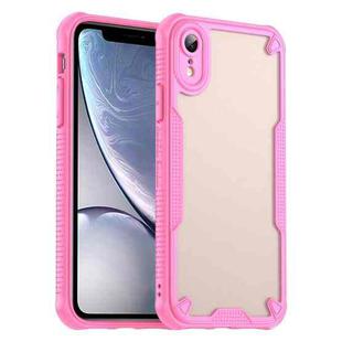 For iPhone XR Armor Glaze PC Hybrid TPU Phone Case(Pink)