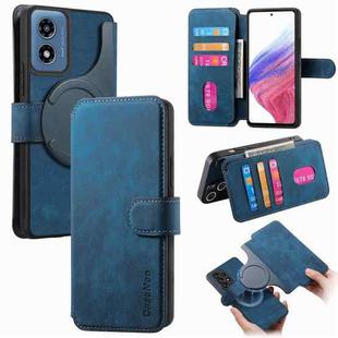 For Motorola Moto G Play 4G 2024 CaseNeo MagSafe RFID Anti-theft Retro Leather Phone Case(Blue)