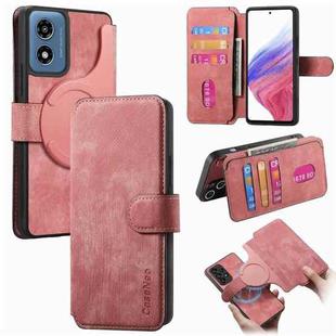 For Motorola Moto G Play 4G 2024 CaseNeo MagSafe RFID Anti-theft Retro Leather Phone Case(Pink)