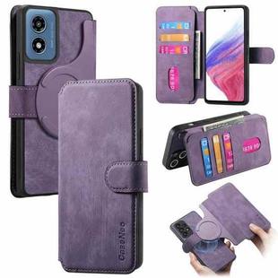 For Motorola Moto G Play 4G 2024 CaseNeo MagSafe RFID Anti-theft Retro Leather Phone Case(Purple)