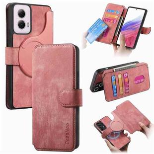 For Motorola Moto G Power 5G 2024 CaseNeo MagSafe RFID Anti-theft Retro Leather Phone Case(Pink)