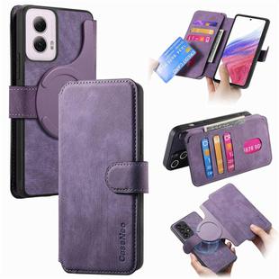 For Motorola Moto G Power 5G 2024 CaseNeo MagSafe RFID Anti-theft Retro Leather Phone Case(Purple)