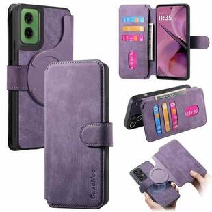 For Motorola Moto G35 CaseNeo MagSafe RFID Anti-theft Retro Leather Phone Case(Purple)