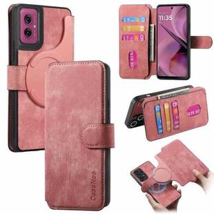 For Motorola Moto G55 CaseNeo MagSafe RFID Anti-theft Retro Leather Phone Case(Pink)