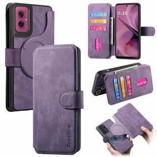 For Motorola Moto G55 CaseNeo MagSafe RFID Anti-theft Retro Leather Phone Case(Purple)