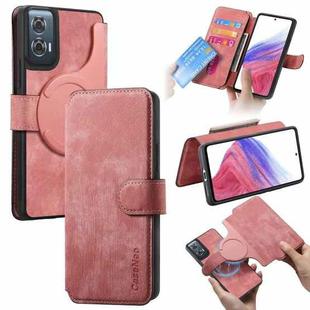 For Motorola Edge 50 Fusion CaseNeo MagSafe RFID Anti-theft Retro Leather Phone Case(Pink)
