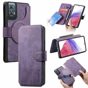 For Motorola Edge 50 Fusion CaseNeo MagSafe RFID Anti-theft Retro Leather Phone Case(Purple)
