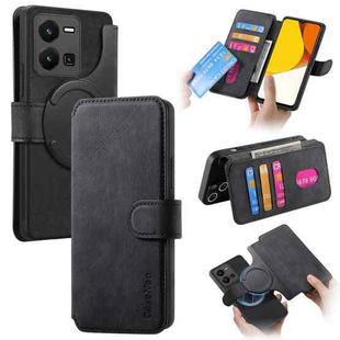 For vivo Y35 5G CaseNeo MagSafe RFID Anti-theft Retro Leather Phone Case(Black)