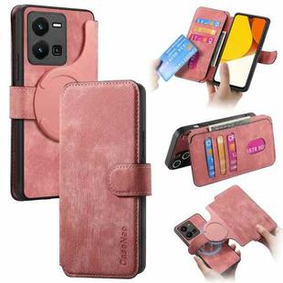 For vivo Y35 5G CaseNeo MagSafe RFID Anti-theft Retro Leather Phone Case(Pink)