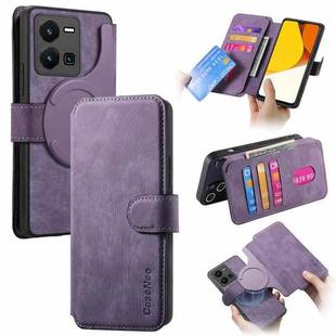 For vivo Y35 5G CaseNeo MagSafe RFID Anti-theft Retro Leather Phone Case(Purple)