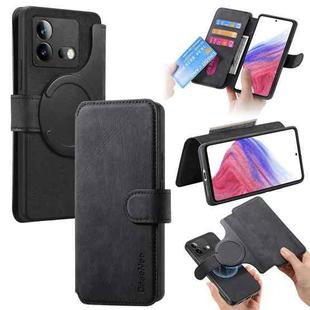 For vivo iQOO Neo8 CaseNeo MagSafe RFID Anti-theft Retro Leather Phone Case(Black)