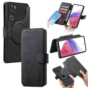 For vivo Y19s 4G CaseNeo MagSafe RFID Anti-theft Retro Leather Phone Case(Black)