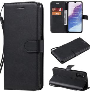 For Huawei Enjoy Z Solid Color Horizontal Flip Protective Leather Case with Holder & Card Slots & Wallet & Photo Frame & Lanyard(Black)