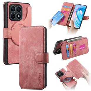For Honor X8a CaseNeo MagSafe RFID Anti-theft Retro Leather Phone Case(Pink)