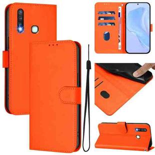 For vivo Y19 / U3 / Y5S / Z5i / U20 Skin Feel Solid Color Leather Phone Case with Lanyard(Orange)